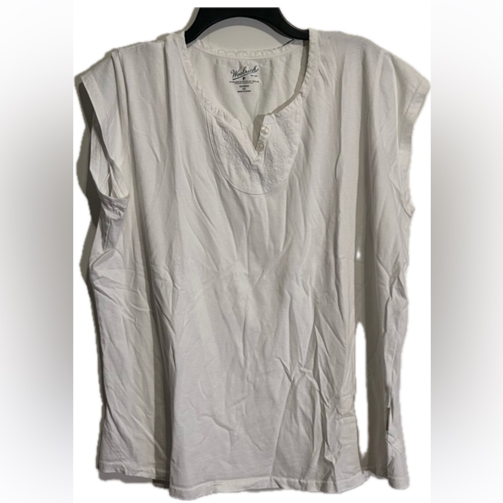 Woolrich Women's Plus Size 2XL White Cap SleeveTop